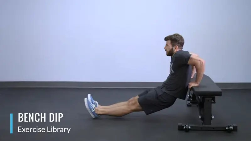 Bench Dip - do 3 sets of 10 bench dips