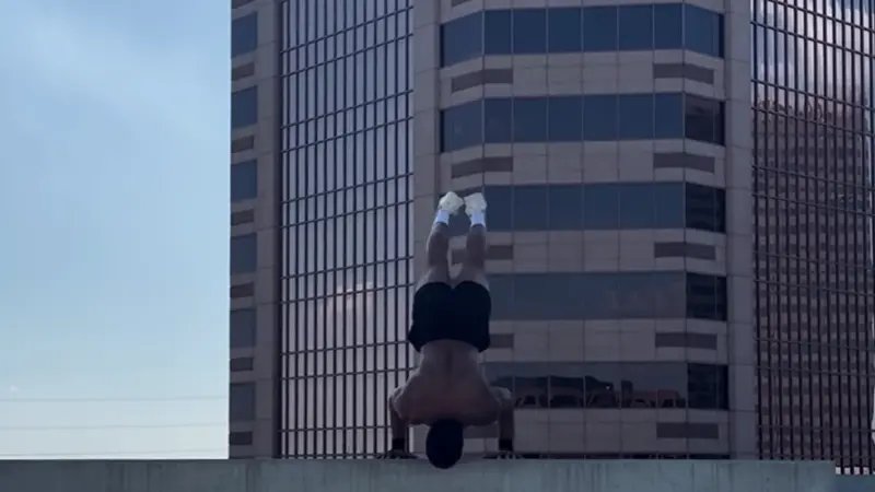 Freestanding handstand push-up - do 3 sets of 3 freestanding handstand push-ups