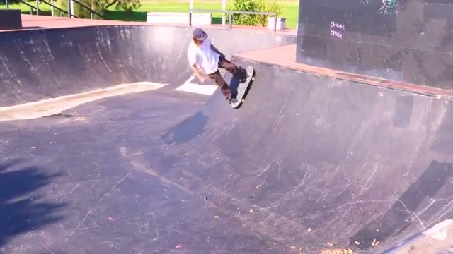 Riding fakie - ride fakie back down a ramp and across flat ground