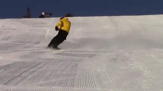 Reverse Eurocarve - hold a deep carve with the upper body counter-rotated against the turn