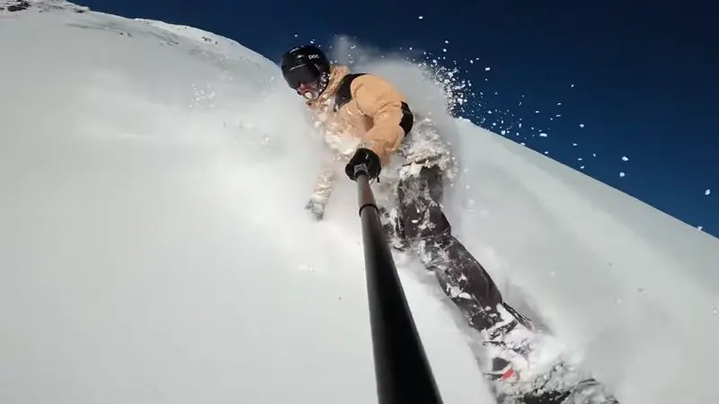 Riding in deep powder